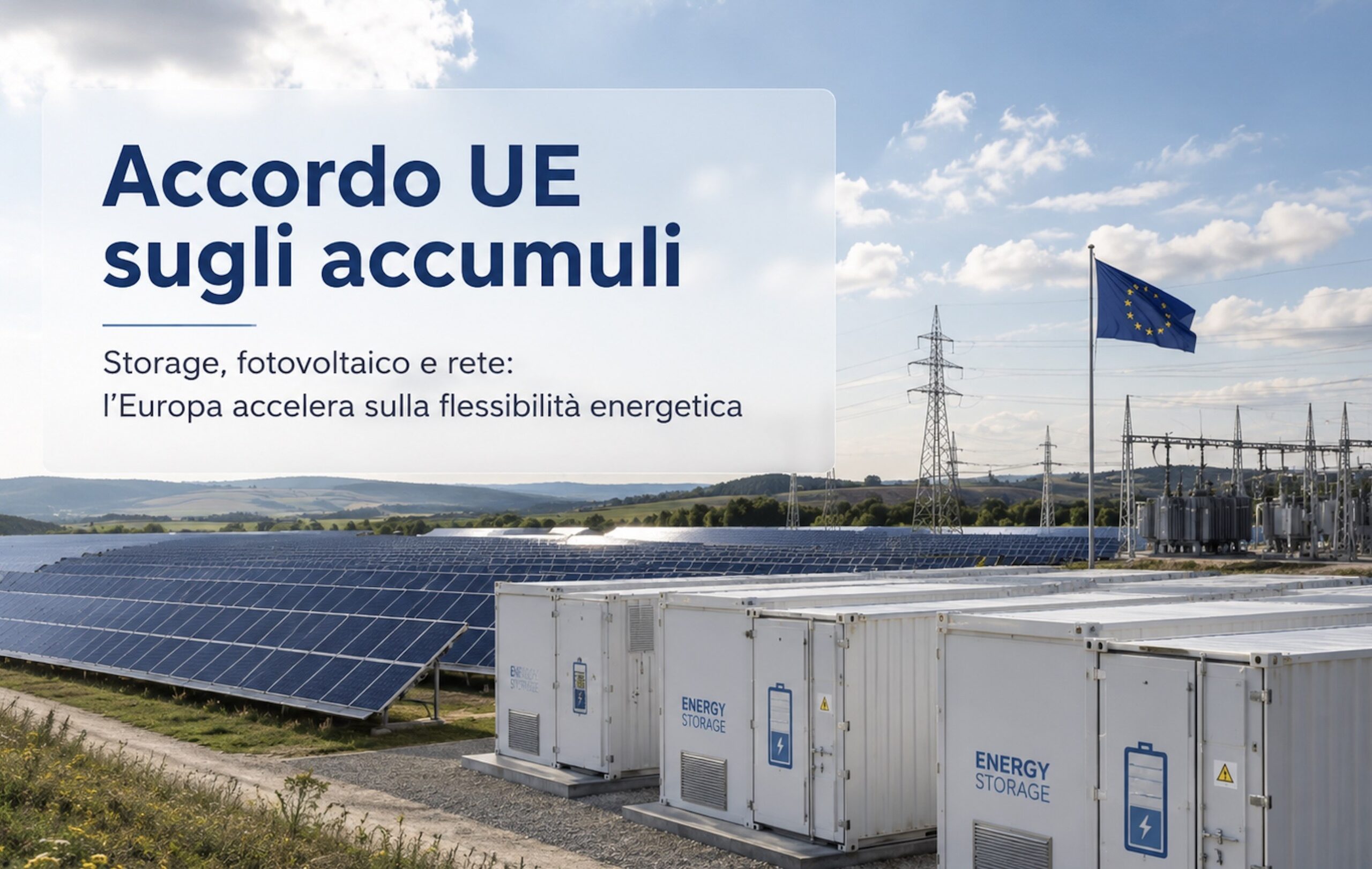 Accordo EU sullo storage e sistemi di accumulo