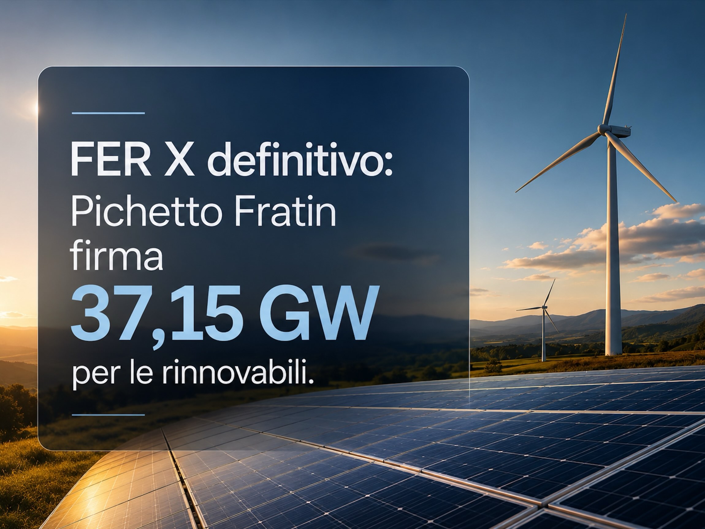 FER X Pichetto Fratin firma rinnovabili e fotovoltaico